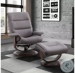 Vanguard Haze Swivel Manual Recliner with Ottoman
