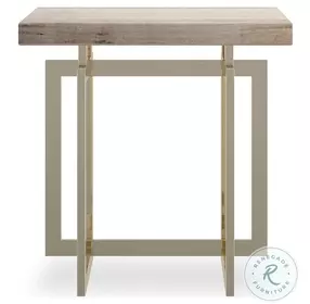 Wish You Were Here Gray Sandstone And Gold End Table