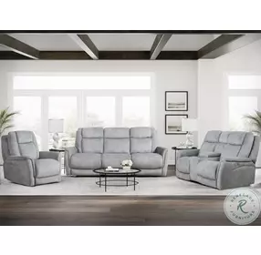 Oscar Hudson Grey Zero Gravity Power Reclining Console Loveseat