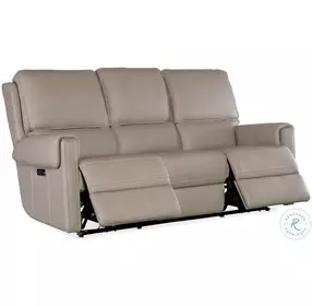 Waverly Dark Taupe Power Reclining Sofa with Power Headrest
