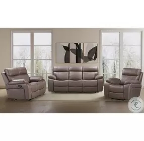 Thorne Stokes Toffee Performance Fabric Reclining Sofa with Drop Down Table