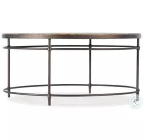 Bellmont Light Wood And Black Round Occasional Table Set