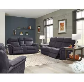 Elliot Charcoal Performance Fabric Power Reclining Sofa with Power Headrest