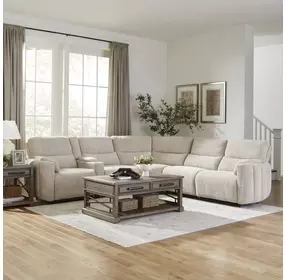 Modesto Buttercream 6 Piece Modular Power Reclining Sectional With Adjustable Power Headrests