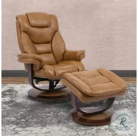 Monarch Butterscotch Swivel Recliner with Ottoman