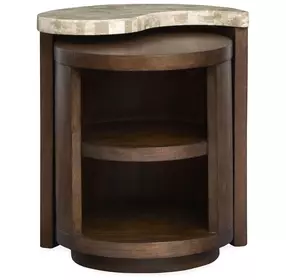 Mcpherson Burnt Umber Free Form Marble Top Nesting End Table