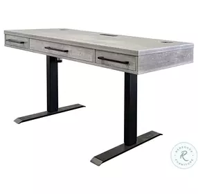 Mason Gray Electronic Adjustable Sit Stand Home Office Set