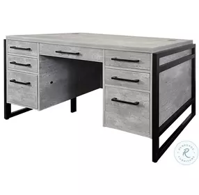 Mason Gray Double Pedestal Home Office Set