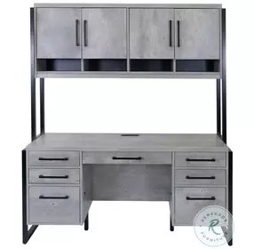 Mason Gray Credenza With Hutch