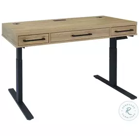 Mason Light Brown Electronic Adjustable Sit Stand Home Office Set