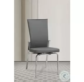 Molly Gray And Chrome Motion Back Side Chair Set of 2