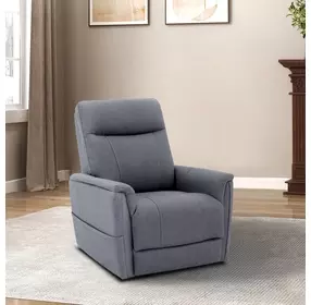 Montclair Jumbo Slate Performance Fabric Power Lift Recliner with Power Lumbar and 3 Zone Heat