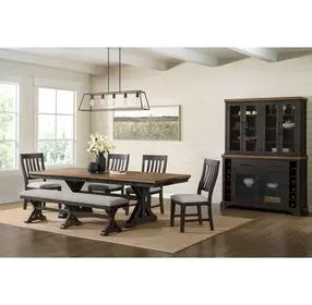 Johnshaven Light Gray Upholstered Dining Bench