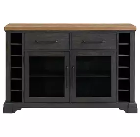Johnshaven Espresso and Brown 2 Glass Door Server