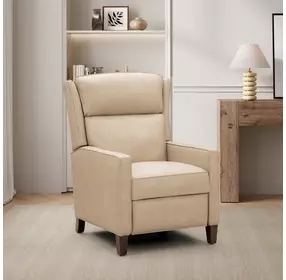 Moore Cashmere Stone Leather Push Thru The Arms Recliner