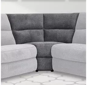 Polaris Bizmark Gray Performance Fabric Corner Wedge