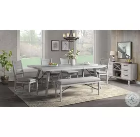 Modern Rustic Weathered White 50" Backless Bench