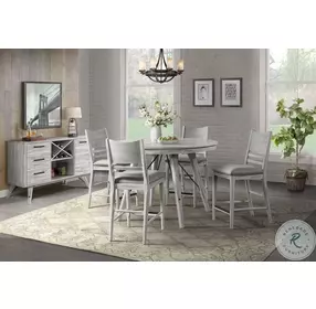 Modern Rustic Weathered White Panel Back Bar Stool Set of 2
