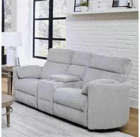 Radius Mega Grey 79" Glider Power Reclining Console Loveseat