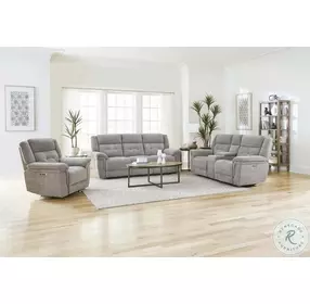Silverwood Bristol Grey Power Reclining Console Loveseat with Power Headrest
