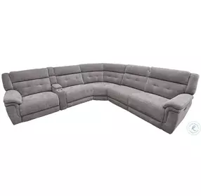 Silverwood Bristol Grey 6 Piece Modular Power Reclining Sectional with Adjustable Power Headrests
