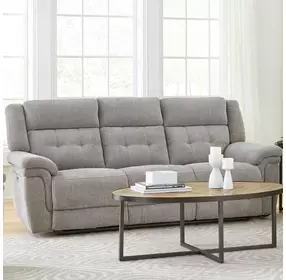 Richland Bristol Grey 90" Power Reclining Sofa With Power Headrest