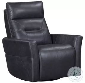 Rhettmere Vintage Slate Leather Swivel Glider Power Recliner