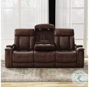 Vanderbilt Fantom Brown Power Reclining Living Room Set with Drop Down Console and Power Headrest