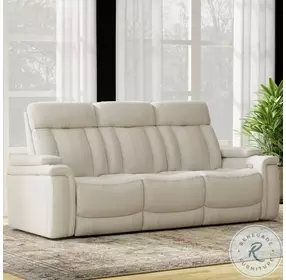 Royce Fantom Ivory Power Reclining Living Room Set with Drop Down Console