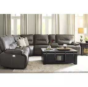 Spartacus Haze 6 Piece Performance Fabric Power Reclining Sectional