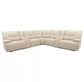 Spartacus Oyster Performance Fabric 7 Piece Modular Power Reclining Sectional