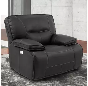 Spartacus Black Dual Performance Fabric Power Recliner with Power Headrest