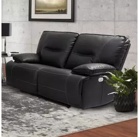 Spartacus Black Dual Performance Fabric 65" Power Reclining Loveseat with Power Headrest