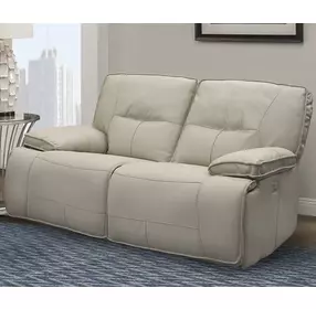 Spartacus Oyster Dual Performance Fabric 65" Power Reclining Loveseat with Power Headrest