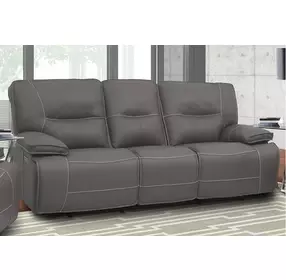 Spartacus Haze Dual 88" Power Reclining Sofa with Power Headrest