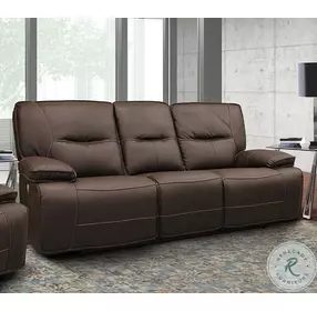 Victor Chocolate Dual Performance Fabric Power Reclining Living Room Set with Power Headrest