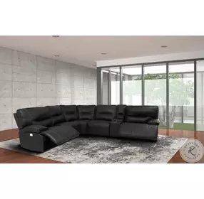 Victor Black 6 Piece Performance Fabric Power Reclining Sectional