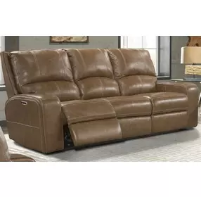 Swift Bourbon Dual 88" Power Reclining Sofa with Power Headrest