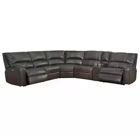 Swift Twilight Leather 6 Piece Modular Power Reclining Sectional
