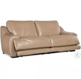 Wayward Latte Leather Power Reclining Sofa with Power Headrest