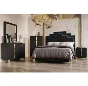 Empire Black 2 Drawer Nightstand