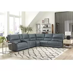 Whitman Verona Azure Cordless Leather Power Reclining Sectional