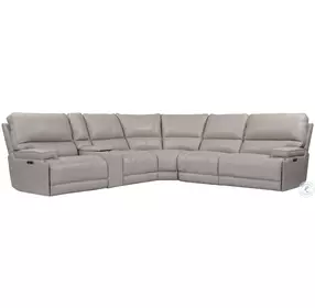 Whitman Verona Linen Cordless Leather Power Reclining Sectional
