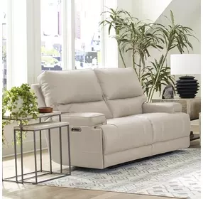 Whitman Verona Linen Cordless 65" Power Reclining Loveseat with Power Headrest