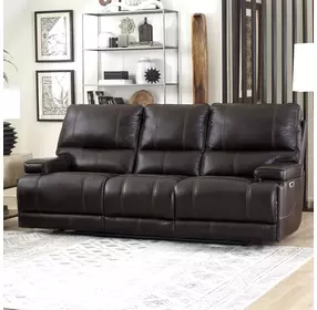 Whitman Verona Coffee Cordless 89" Power Reclining Sofa with Power Headrest