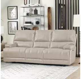 Whitman Verona Linen Cordless 89" Power Reclining Sofa with Power Headrest