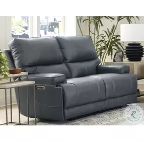Hemingway Verona Azure Cordless 65" Power Reclining Loveseat with Power Headrest