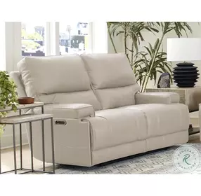 Hemingway Verona Linen Cordless 65" Power Reclining Loveseat with Power Headrest