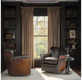Kato Brown Leather Swivel Club Chair