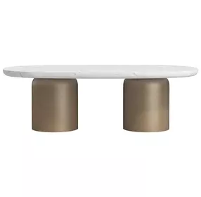 Verge Bronze Metallic and White Marble Top Occassional Table Set